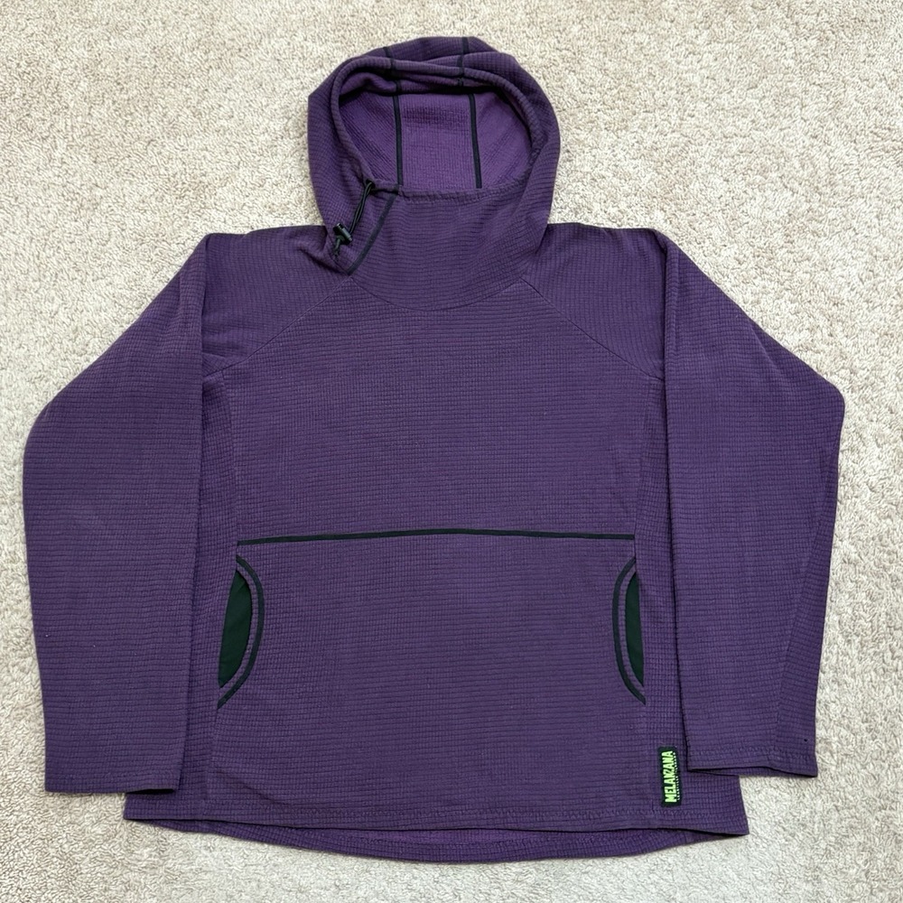 Melanzana Micro Grid Hoodie Men's Medium Purple Pullover Baselayer Colorado